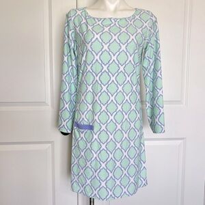 Cabana Life Coast Cabana Shift Dress Lavender Green Long Sleeve L